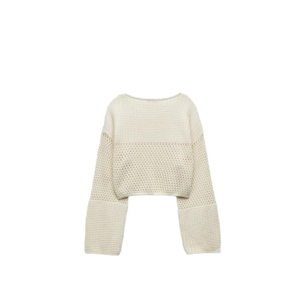 ZARA CROCHET LACE TOP ECRU SIZE M | 5644/338 - Picture 3 of 4